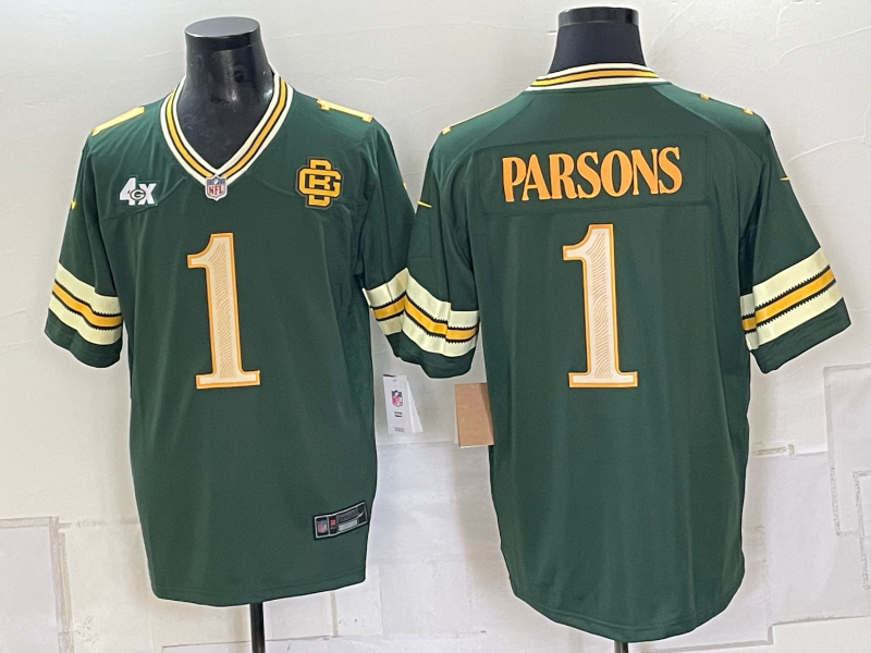 Men Green Bay Packers #1 Micah Parsons Rivalries green Nike Game 2026 NFL Jersey 0909003